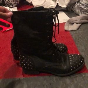 Black combat boots